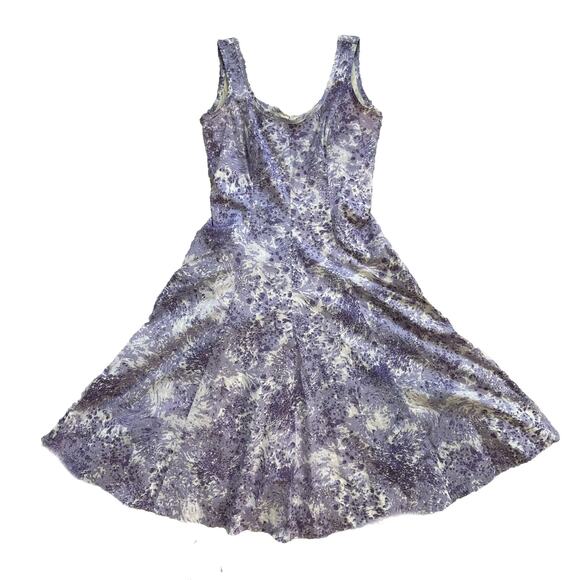 Talbots Lavender Purple Print Sleeveless Fit & Flare Midi Sundress Size 2P - Picture 1 of 7